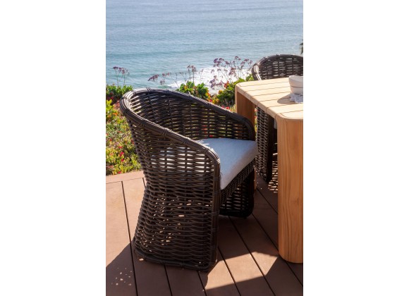 Sunset West Cabo Dining Chair in Soothe Pearl with Flange Welt - Lifestyle 3