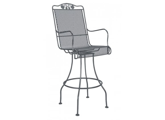 Woodard Briarwood Swivel Bar Stool with Optional Seat and Back Cushion