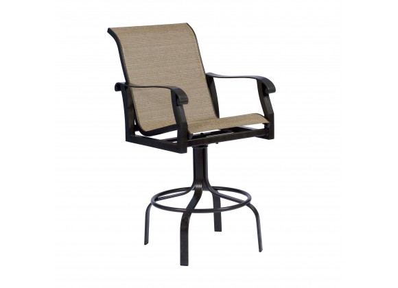 Woodard Cortland Sling Swivel Bar Stool - Angled