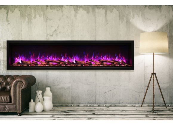 Amantii 74" Extra Tall Clean Face Electric Built-in With Black Steel Surround
