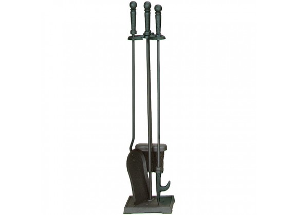 Mr. Bar-B-Q UniFlame® 4 Piece Black Finish Fireset with Ball Handles