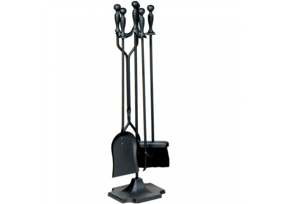 Mr. Bar-B-Q UniFlame® 5 Piece Black Finish Fireset with Ball Handles