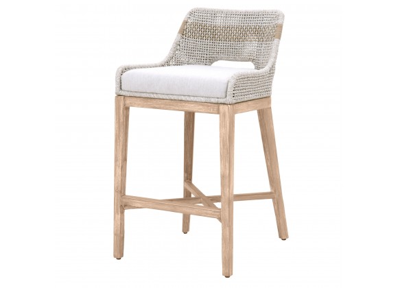 Essentials For Living Tapestry Barstool in Taupe White - Angled