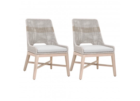 Tapestry Outdoor Dining Chair in Dove Flat Rope - Set of 2
