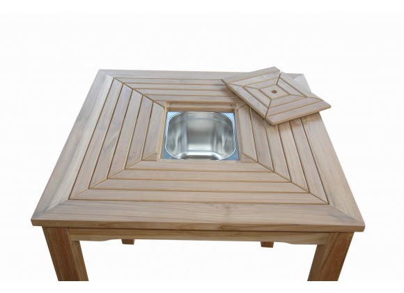 Anderson Teak Chatsworth Ice Chiller Bar Table Top View