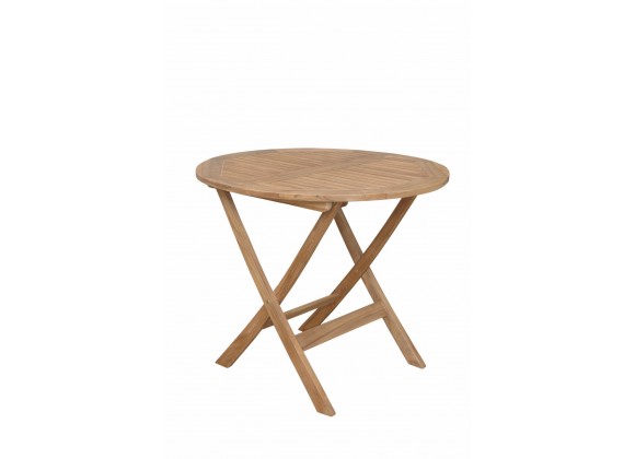 Anderson Teak Chester 32" Round Folding Picnic Table Side View