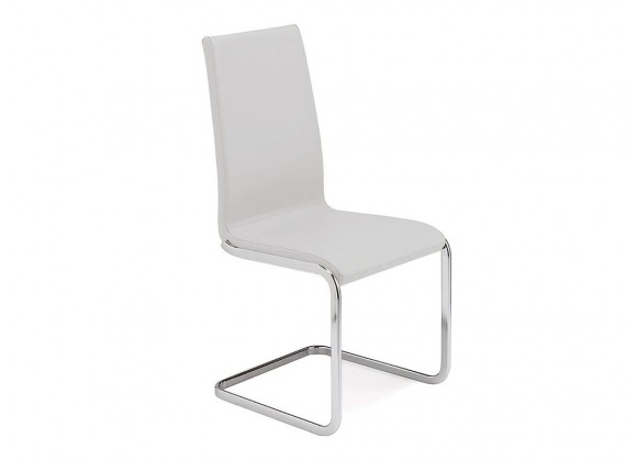 AURORA Italian White Leather Dining Chair 