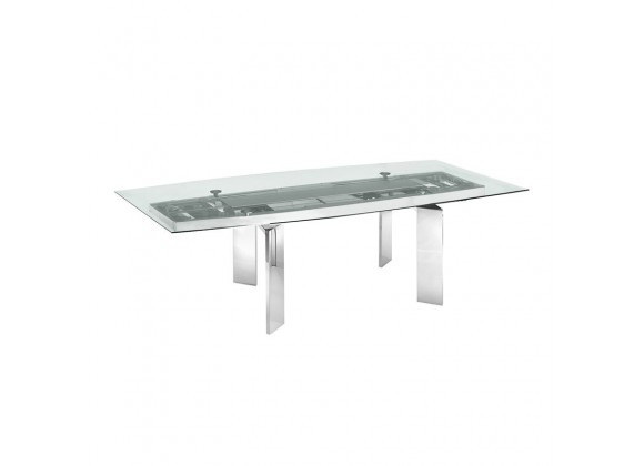 Casabianca ASTOR Non-extendable Frame Dining Table With Polished Stainless Steel Base