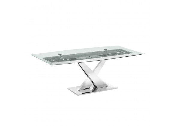 Casabianca X BASE Non-extendable Frame Dining Table With Polished Stainless Steel Base