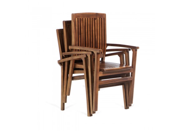 All Things Cedar 5-Piece Butterfly Stacking Chair Set - Stacked