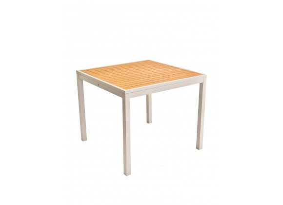 Teak Inlay Table - Gray Faux Teak