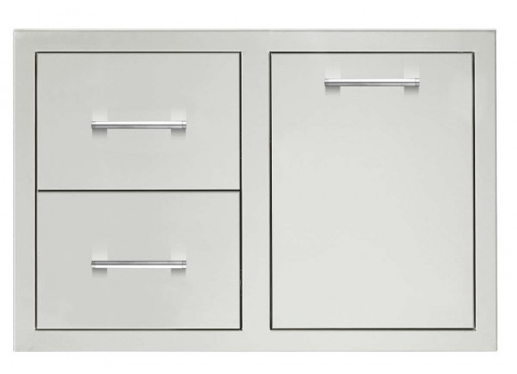TrueFlame 33" 2-Drawer And Access Door Combo Masonry Frame Return