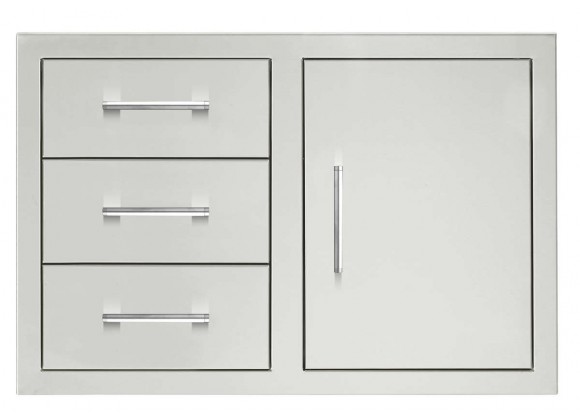 TrueFlame 33" 3-Drawer And Access Door Combo - Front