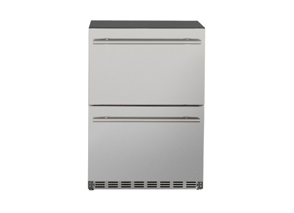 TrueFlame 5.1 Cu. Outdoor Rated 2-Drawer Fridge - Front and Closed
