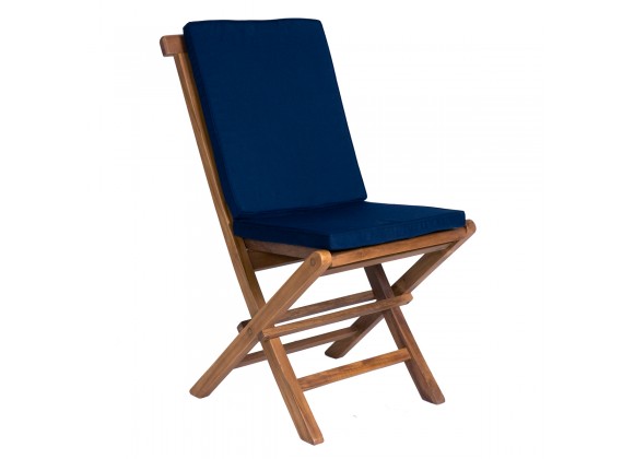 All Things Cedar 7-Piece Teak Oval Extension Patio Table Folding Chair Set 