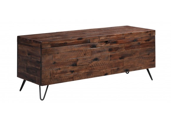 Crawford and Burke Tyrone Acacia Wood 46-inch Storage Bench, Front Angle