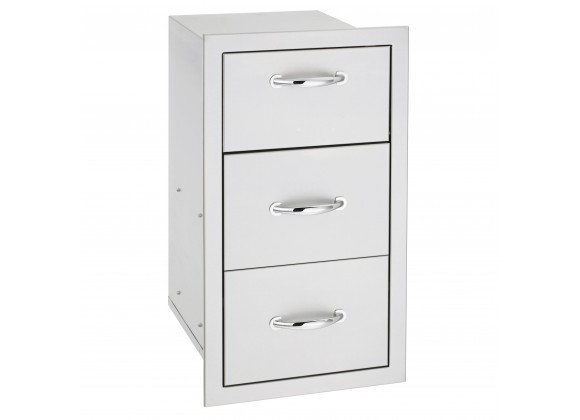 Summerset Grills 17" Vertical 2-Drawer and Paper Towel Holder Combo - Angled View