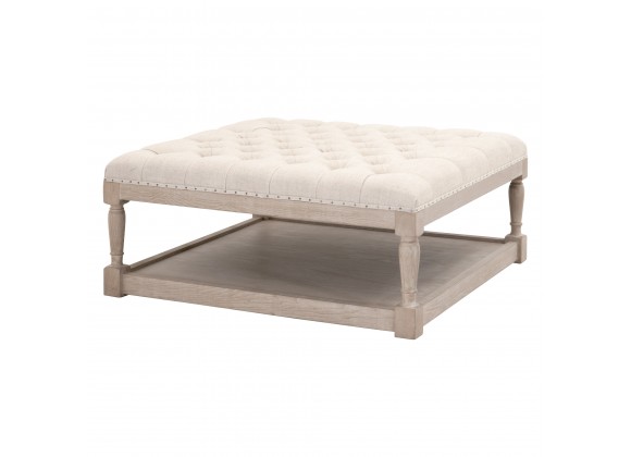 Townsend Tufted Coffee Table - Bisque - Angled