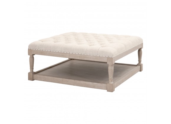 Townsend Tufted Coffee Table - Bisque - Front Side Angle