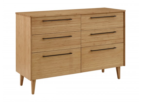 Greenington Sienna Six Drawer Double Dresser Caramelized - Front Side Angle