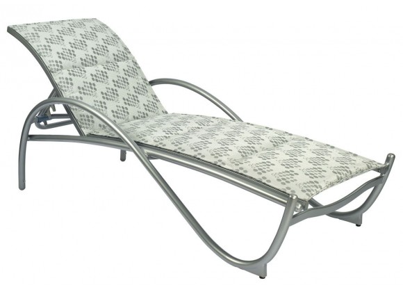 Woodard Tribeca Padded Adjustable Chaise Lounge - Angled