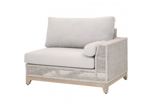 Tropez Outdoor Modular 2-Seat Right Arm Sofa in Taupe - Angled
