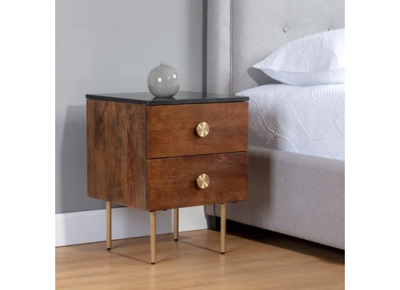 Sunpan Keely Nightstand Black Marble - Cafe - Lifestyle