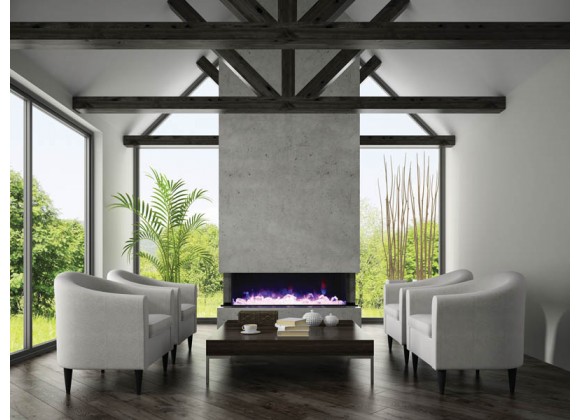 Amantii 50" Unit - 14 1/4" In Depth 3 Sided Glass Fireplace
