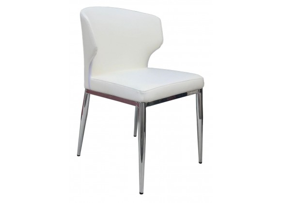 Bellini Modern Living Eton Dining Chair in Dark Grey, White, Front Angle