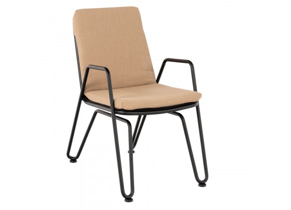 Woodard Turner Dining Armchair with Optional Cushion - Angled
