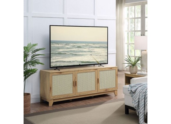 Manhattan Comfort Sheridan 62.99 Modern Cane TV Stand In Nature