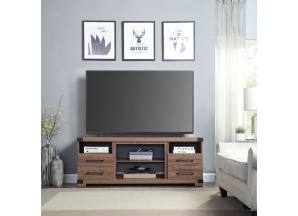 Manhattan Comfort Richmond 60" TV Stand with 2 Drawers and 4 Shelves in Brown