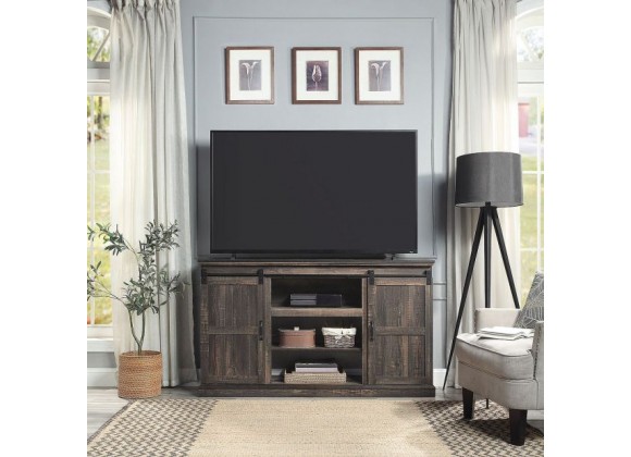 Manhattan Comfort Myrtle 60" TV Stand with 2 Sliding Doors in Heavy Brown