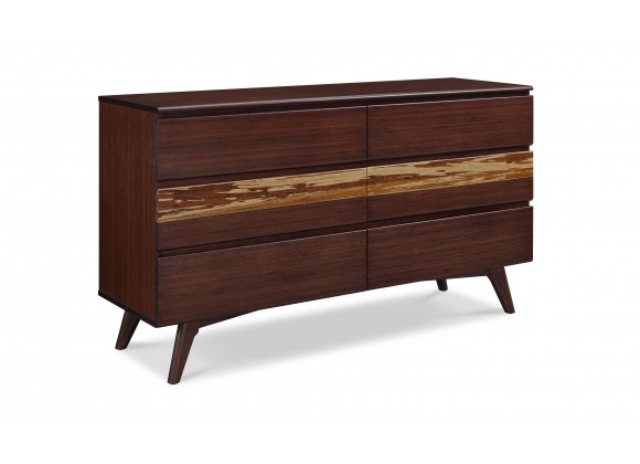 Greenington Azara Six Drawer Double Dresser, Sable - Front Side Angle
