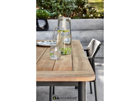 Alfresco Home Equator 95" Rectangular Teak Top Dining Table - Lifestyle