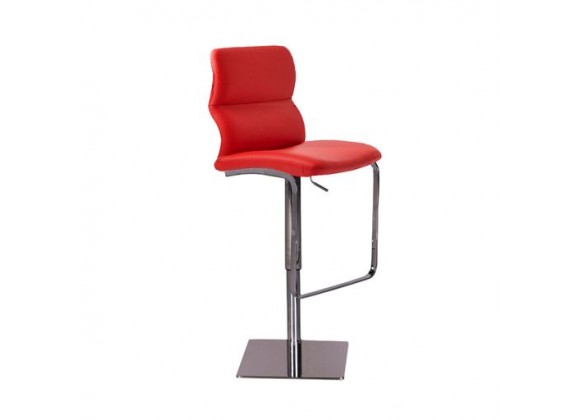 Bellini Modern Living Intel Swivel Hydraulic Barstool - Red - Front Side Angle