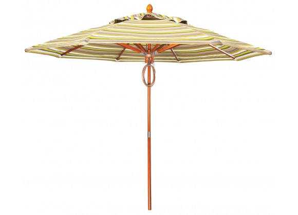 Woodard 9' Teak Market Umbrella - Fornt