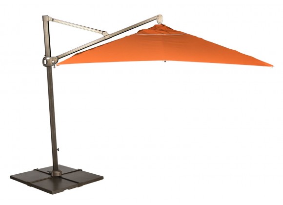 Woodard Cantilever 10' Square Umbrella with 18" Tile Bases