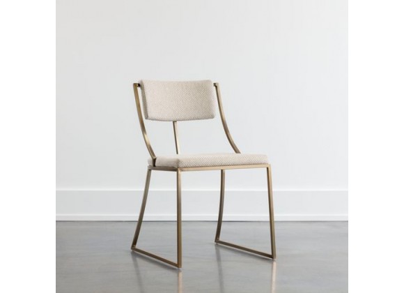 Sunpan Makena Dining Chair Monument Oatmeal - Front Side Angle
