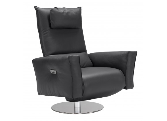 Bellini Liliana Recliner Accent Chair Anthracite Dandy 05 - Front Side Angle