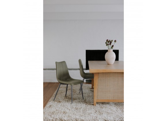 Moe's Home Collection Alibi Dining Chair in Dark Green - Set of Two - Lifestyle