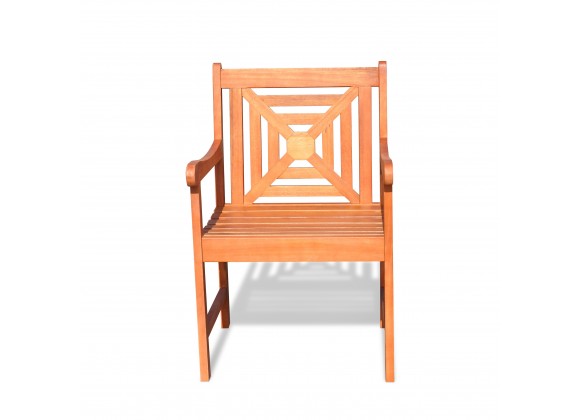 Malibu Eco-friendly Outdoor Hardwood Garden Arm Chair - Front