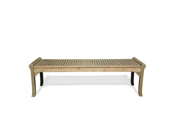 Renaissance Eco-friendly 5-foot Backless Outdoor Hand-scraped Hardwood Garden Bench - Front with Shadow