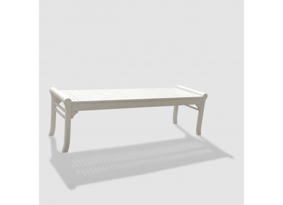 Bradley Eco-friendly 5-foot Backless Outdoor White Hardwood Garden Bench