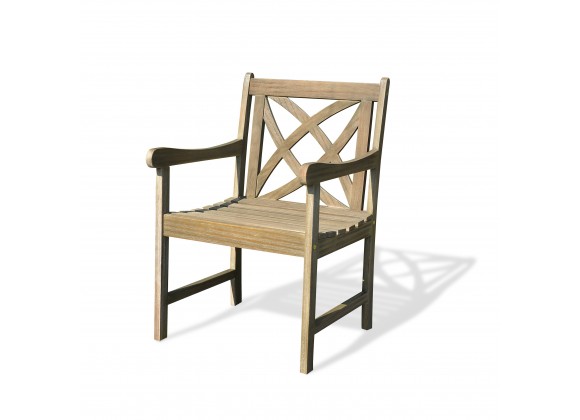 Renaissance Eco-friendly Outdoor Hand-scraped Hardwood Garden Arm Chair