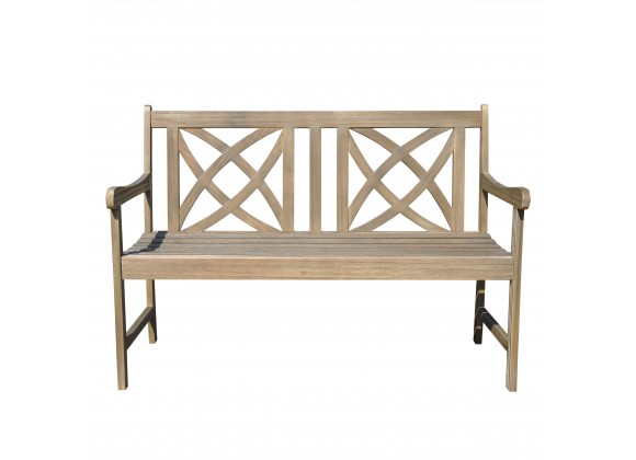 Renaissance Eco-friendly 4-foot Outdoor Hand-scraped Hardwood Garden Bench - Front