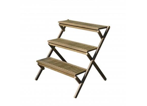Renaissance Eco-friendly Hand-scraped Hardwood Three-Layer Garden Planter Stand - Angled