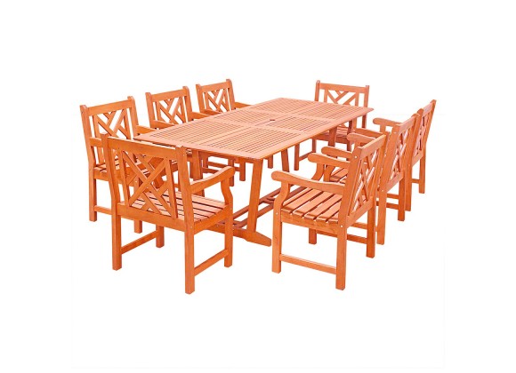Malibu Outdoor Wood Patio Dining Extension Table -Cutout