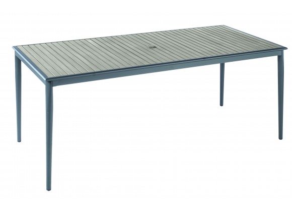 Alfresco Home Oden Gray 78" Rectangular Alum/Polywood Dining Table - Front Side Angle