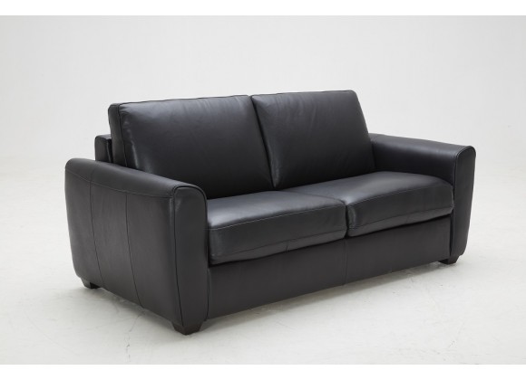 J&M Furniture Ventura Sofa Bed in Black Leather Side